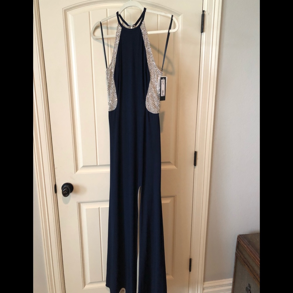 Xscape beaded illusion gown